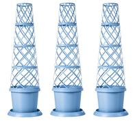 Garden Gear Tower Pot + Saucer Mayan Blue X 3, Blue