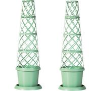 Garden Gear Plant Pot Tower Planter & Flower Climbing Frame, Height 130cm, Weather-Resistant in Mayan Blue or Pistachio Green (2, Pistachio Green)