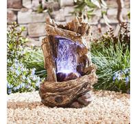 Garden Gear Tree Trunk Water Feature With Led Lights, Self-Contained, Weatherproof For Garden, Patio & Decking (Small)