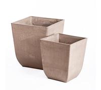 Garden Gear Tuscany Marble & Stone Effect Planter - Mediterranean Style Indoor Outdoor Flower Pot, Durable Frost Weather UV Resistant, Extra Large & Large (Set of 2 (Medium & Large))