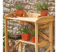 Garden Gear Two-Tier Wooden Potting Bench, Greenhouse Workstation & Staging, L80 X W40 X H84.5Cm