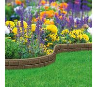 Garden Gear Ultra Curve Ez Brick Effect Border Eco Friendly Weatherproof Edging, Recycled Rubber Tyre For Path & Patio (2 X 1.22M)