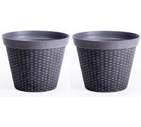 Garden Gear Wicker Design Planter (D40 X H30Cm) X 2