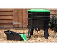 Garden Gear 4 Stacking Tray Worm Composter with Lid - Size: 52 x 40 x 40cm - Black - Wilko