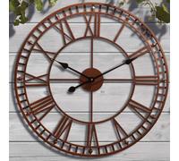 Garden Gear Wyegate Outdoor Garden Wall Clock Large Weatherproof With Roman Numerals, Diameter 60.3 X H4 Cm (Brown)