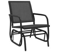 Garden Glider Chair Black 61x76x87cm Steel Textilene Outdoor Rocker Lounge Seat
