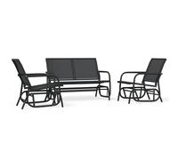 Garden Glider Lounge Set Patio Lounge Chair 3 Piece Textilene and Steel vidaXL