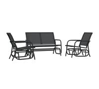 Garden Glider Lounge Set Patio Lounge Chair 3 Piece Textilene and Steel vidaXL