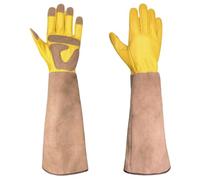 Garden Gloves 1 Pair Leather 18in Long Gardening Gloves for Men Women Thron Proof Gardening for Cactus, Rose Pruning, Beekeeping, Welding Long