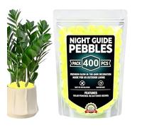 Garden Glow Rocks,400-pieces Solar-Powered Colorful Artificial Decor | Glowing Stones for Garden Outdoor - for Fish Tank Aquarium Pond Landscape Yard Walkway Patio Outside