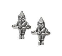 Garden Gnome Cufflink, Handcrafted English Made Pewter, Antique Silver Finish, with Gift Box