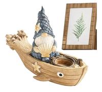 Garden Gnome Figurines, Sailboats Dwarf Statue, Garden Ornament Outdoor Sailing Boat Gnome Statue, Resin Figurine Dwarf Sculpture for Yard Waterfalls Pond Fish Tank Bonsai Decor
