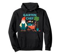 Garden Gnome Gardener with Watering Can Wheelbarrow Shovel Decoration Pullover Hoodie