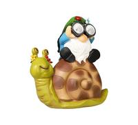 Garden Gnome Snail Statue Decor with Solar Lights Gnomes Figurine Funny Elf Knomes Decor for Home Yard Lawn Porch