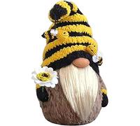 Garden Gnome Statue，Bee Gnome Spring Sunflower Doll Decor, Handmade Bumble Plush Faceless Doll Ornaments, Bedroom Desktop Gnomes Ornaments, Indoor Spring Decor for Home