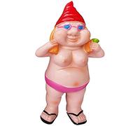 Garden Gnome, Statue Peeing Gnome, Naughty Garden Gnome, Funny Naked Gnome, Resin Garden Gnomes, Male Female Nude Gnomes Goblin-Art Decoration, Lawn Ornaments Indoor or Outdoor Garden Ornament (woman)