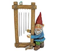Garden Gnome Statue - Ringing His Chimes Garden Gnome - Lawn Gnome