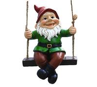 Garden Gnome Statues Resin Hanging Swing Dwarf Sculptures Elf Pendant Art Crafts Garden Gnome Statue Ornaments Garden Gnomes Outdoor Fairy Garden Accessories Gnome Garden Decor