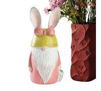 Garden Gnome with Bow and Ears Cute Easter Bunny Centerpiece | Gnome Statue for Garden - for Patio Garden Terrace Home Spring Indoor Outdoor