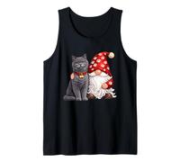 Garden Gnome with Cute British Shorthair Cat Mom Women Tank Top