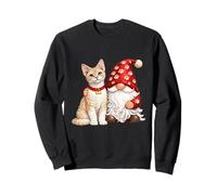 Garden Gnome with Cute Devon Rex Cat Mom Women Sweatshirt