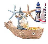 Garden Gnomes - 3.54 Inch Resin | Beach Dw| Arf Sculpture Mini Figurine | Resin Ornament | Dwarf Navigator Gnome For Indoor & Outdoor Decoration, Desk, Garden & Pool Use