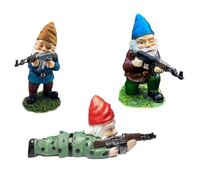 Garden Gnomes, Army Gnomes Outdoor Garden Statues, Desktop Indoor Outdoor Lawn Yard Decorations Halloween Holiday Christmas Thanksgiving Gifts (Red+Yellow+Blue), Statues