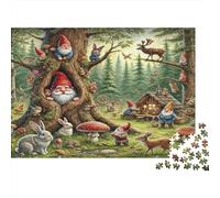 Garden Gnomes Fantasy 1000 Pieces Jigsaw Puzzle for Couples For Decompression Wall Decor Stay at Home Activity Sturdy Paper 52x38cm/1000pcs