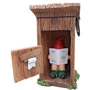 Garden Gnomes Funny Gnomes Outdoor Garden Gnomes Inappropriate Naughty Resin Gnome Statue Reading Newspaper in Toilet Funny Gnome Desk Ornaments for Indoor Outdoor Lawn Yard Decor