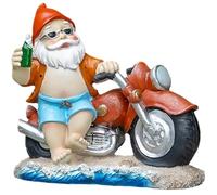 Garden Gnomes Outdoor, Fun Resin Gnome Figurines Motorcycle Decor, Weatherproof Garden Gnome Ornament for Yard Lawn Porch Funny Gnomes