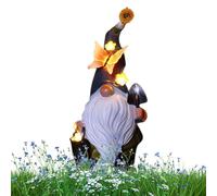 Garden Gnomes Outdoor Statue - Dwarf Figurines Ornament,Waterproof Dwarf Sculptures with LED Light for Porch Patio Yard Outside Backyard