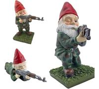 Garden Gnomes Statue - Military Garden Gnomes, Funny Army Gnomes,Gnomes Garden Decorations, Indoor Outdoor Lawn Yard Ornaments (3 pcs), 15x8x5.5cm/12x11x5.5cm/15x5.5x6cm