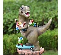 Garden Gnomes Statues Outdoor Decor, Funny Dinosaur Gnomes Figurines, Indoor/Outdoor Decoration Art for Patio,Lawn,Yard or Home, Housewarming Garden Gift
