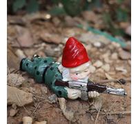 Garden Gnomes with Guns, Gnome Soldiers Military Army Tactical, Patio Sniper Camouflage Dwarf, for Indoor and Outdoor, Yard, Lawn Ornaments, Halloween Christmas Thanksgiving Decor (Red)
