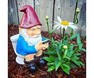Garden Goblin Funny Garden Gnome Statue, Naughty Garden Gnome Dwarfs Sculpture, Rude Garden Gnomes Man Ornaments, Resin Indoor Outdoor Figurine Art Decorations for Patio, Yard, Lawn(AW-004)