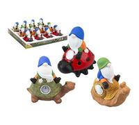 Garden Gonks on Animals with Solar Lights - (10x11.5cm) 1 Piece - Multicolor Polystone Decor - Perfect Accents for a Magical Outdoor Space