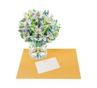 Garden Grace Daisies & Butterflies 3D Pop Up Floral Vase Greeting Card