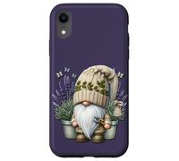 Garden Grandpa Gnome With Lilac Plants In Pots For Summer Case for iPhone XR