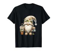 Garden Grandpa Gnome With Watering Can And Daisy Flowers T-Shirt