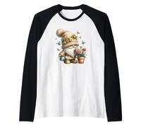 Garden Grandpa Summer Gnome With Watering Can Cute Butterfly Raglan Baseball Tee
