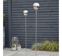 Garden Greatness 1.2m Gazeball Garden Stake Decoration in Silver | Size: 1 Pack Garden Greatness Silver 1 Pack