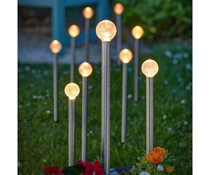 Garden Greatness 10 Pack Glowball Solar Stake Lights, Bright Garden Stake Lights