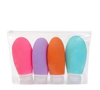 Garden Greatness 100ml Silicone Travel Bottle for Toiletries, 4 Pack Leak Proof Refillable Squeezable Containers for Liquid Shampoo