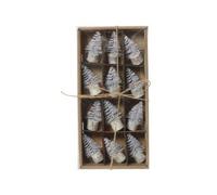 Garden Greatness 12 Pack Silver Fir Tree Decorations | Size: 1 Pack Garden Greatness Silver 1 Pack