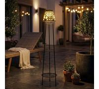 Garden Greatness 2 Tier Solar Pattern Floor Lantern