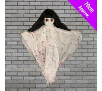 Garden Greatness 27.5" Hanging Haunted - Red Eyes Halloween Prop in Black | Size: 1 Pack Garden Greatness Black 1 Pack