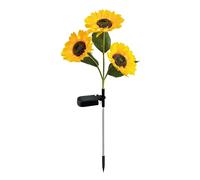 Garden Greatness 3 Head Solar Sunflower Garden Light Outdoor LED Stake in Yellow | Size: 1 Pack Garden Greatness Yellow 1 Pack