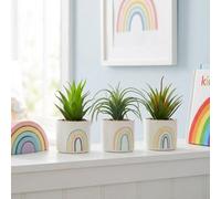 Garden Greatness 3 Pack Artificial Succulents Rainbow Pot