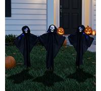 Garden Greatness 3 Pack Eerie Skull Led Halloween Stake Lights