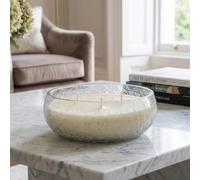 Garden Greatness 3 Wick Crackle Glass Bowl Candle in Cream | Size: 1 Pack Garden Greatness Cream 1 Pack